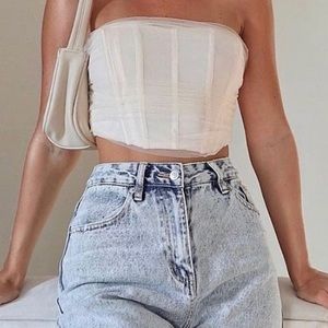 BRAND NEW, White Fox Call it Out Nude Bustier, Small